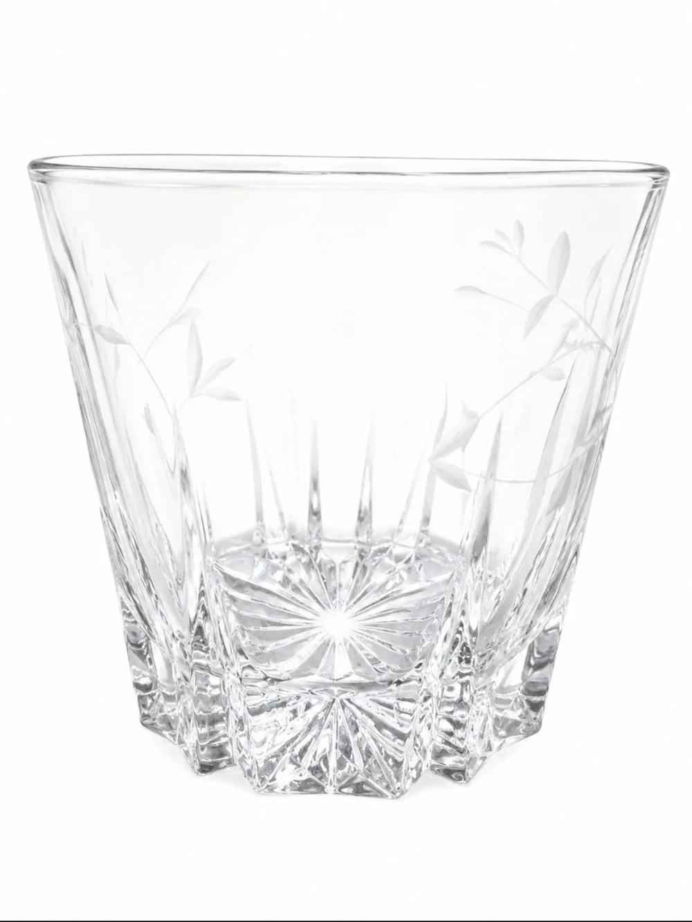 Princess House Crystal Heritage Ice Bucket Crystal Bowl Etched Floral Glass